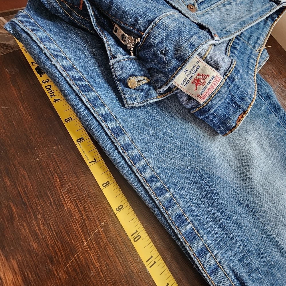 VTG TRUE RELIGION JEANS WOMENS 32 TWISTED SEAM FLARE LEG LOW RISE USA Horseshoe - Picture 12 of 15